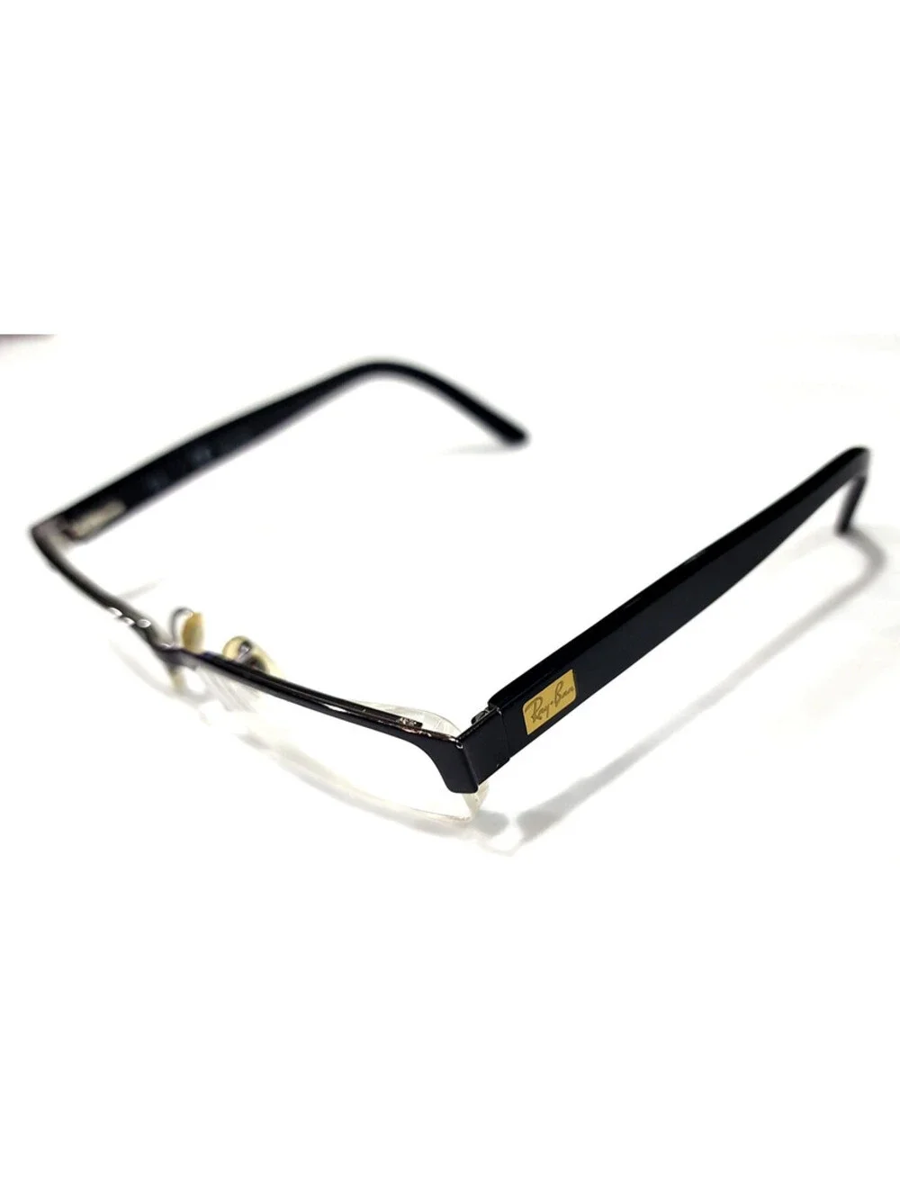 Ray Ban RB6182 2502 Rectangle Half Rim Black Eyeglasses 51-17-140